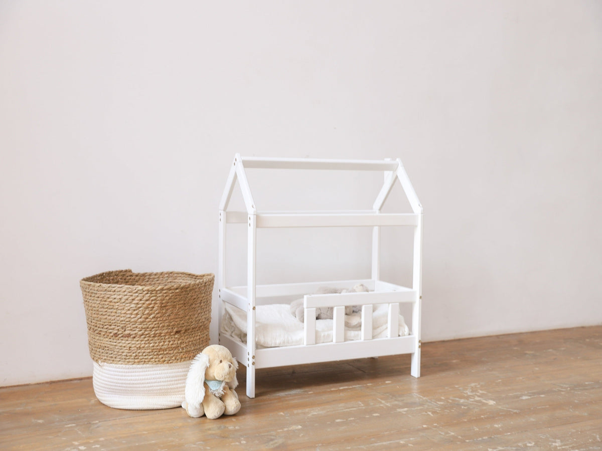 Hand Made Wooden Doll Bed