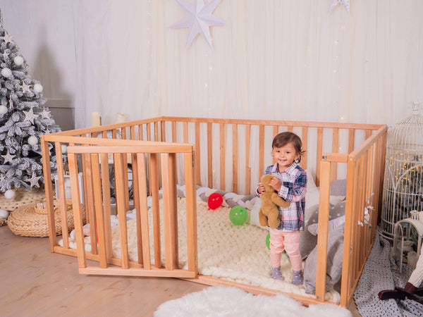 Playpen bed with extended rails Natural color (Model 6.3/20)