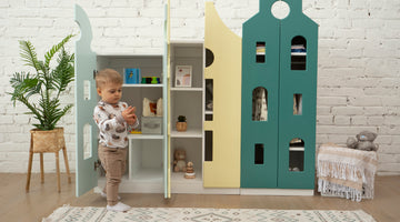Creative solutions for storing the child's toys and skills in order with the help of children's Montessori furniture elements