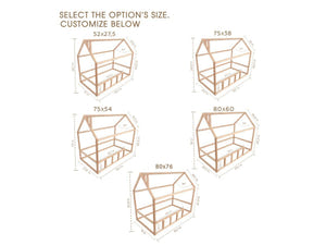 Floor Bed House Shaped bed, Grey color (Model 2)