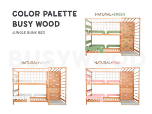 Eco-Friendly Montessori Jungle Bed - Bunk Bed with Optional Table & Drawers