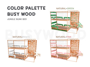 Twin Over Twin Bunk Beds – Bunk Beds for Kids’ Rooms (Jungle Bed)