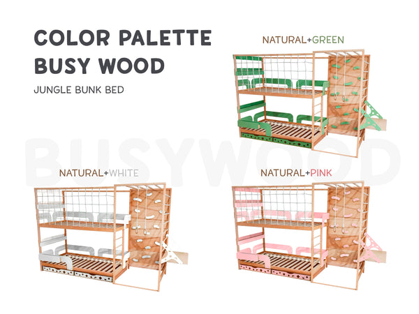 Twin Over Twin Bunk Beds – Bunk Beds for Kids’ Rooms (Jungle Bed), фото 14