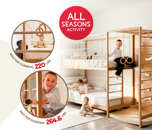 2 Twin Beds –Twin Bunk Bed for Indoor Play (Jungle Bed)