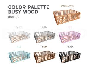 Montessori Floor Bed with Slats - Toddler Bed Frame (Model 6.2/19)