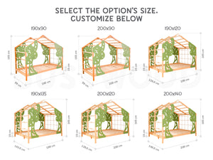 Forest Bed with Legs and Slats - Kids’ Indoor Playhouse