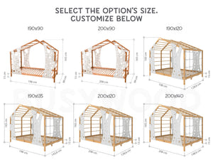 Montessori Kletterbett für Kinder - BUSYWOOD Monkey Bed mit Füßen und Lattenrost