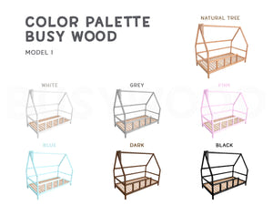Montessori Wooden Toddler Bed Frame with Legs (Model 1)
