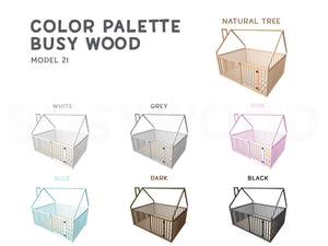 House Playpen Bed with Fall Protection Floor & Slats (Model 21)