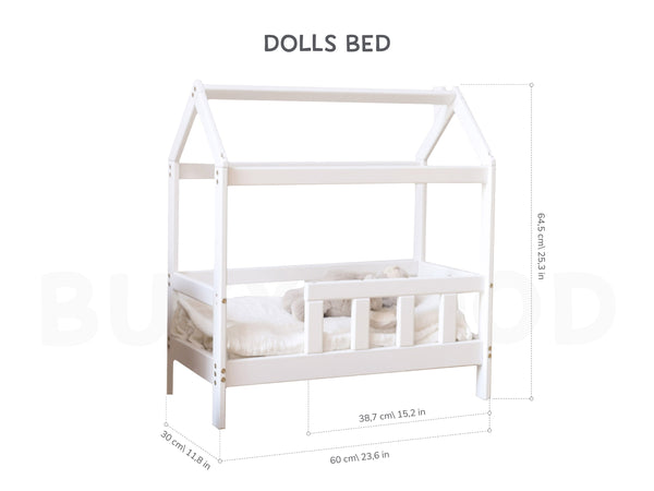 Hand Made Wooden Doll Bed