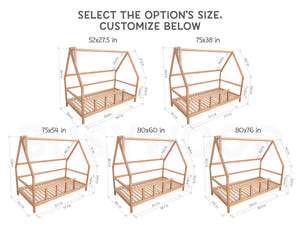 Montessori Wooden Toddler Bed Frame with Legs (Model 1)