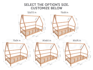 Wooden Montessori Climbing Bed with Drawers (Model 1)