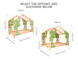Forest Bed with Legs and Slats - Kids’ Indoor Playhouse