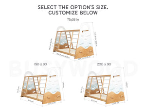 Montessori wood Gym Bed Wave