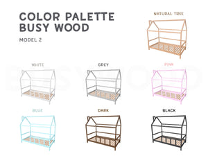 House Bed for Kids with Legs – Montessori Style Wooden Frame (Model 2)