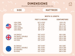 Floor Bed for Sleeping Only - Twin, Full, Queen House Bed, Natural Color(Model 1 mini)