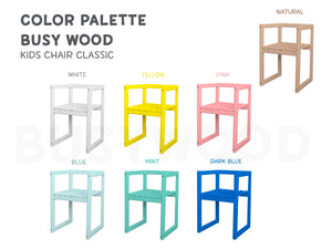 Montessori Wood Chair for Girl Room (Chair Cube)