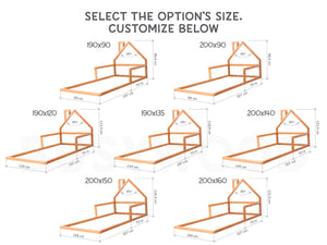 Montessori Floor Toddler Bed House Frame bed (Model 3)