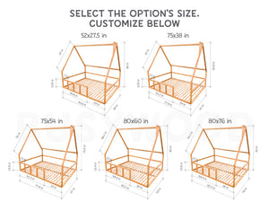 Toddler Play Bed with Slats – Montessori Climbing Bed (Model 1)