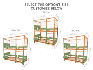 Toddler Twin Bunk Bed - Montessori Gym Bed - Twin Over Twin Bunk Bed (Ursa Minor Bed)