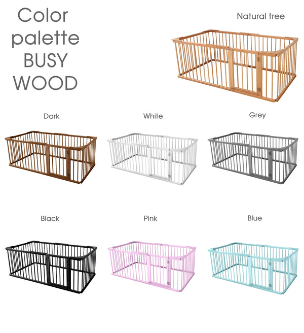 Montessori Wood Playpen Bed for Toddler Transformable floor bed (Model 22)