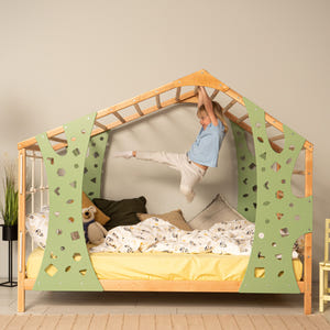 Monkey Bed for Climbing Legs & Slats Gym Bed - Twin Toddler Bed - Montessori Bed Full