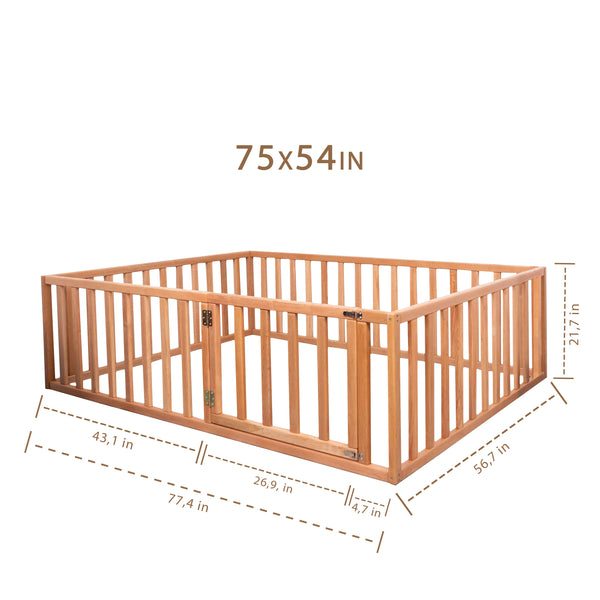 House floor bed Play room (Model 6.2, Size 75x54 in, Natural tree color)