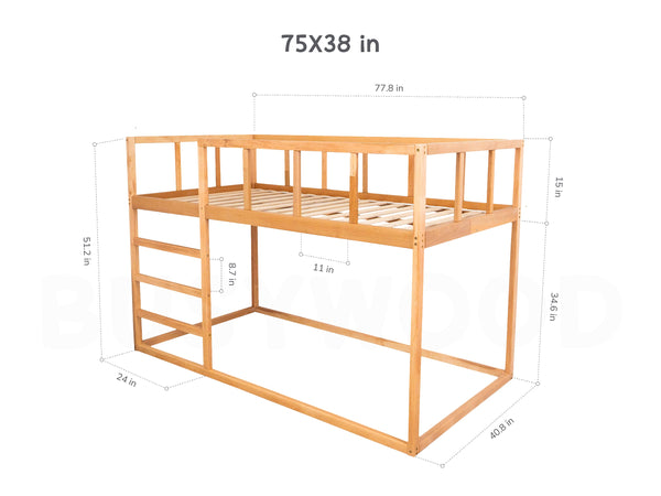 Twin size Wooden Bunk bed for toddlers (Model 13), фото 13