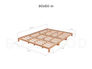 Low Platform Bed with Legs & Slats - Queen Zen Low Profile Bed Frame