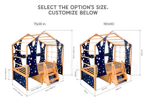 Toddler Montessori Climbing Bed with Double Pet Space Underneath (BusyPet Duo Bed)