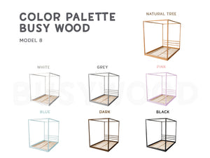 Twin Canopy Bed – Safe and Stylish Twin Bed for Teen Room (Model 8)