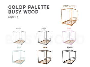 Twin Canopy Bed – Safe and Stylish Twin Bed for Teen Room (Model 8)