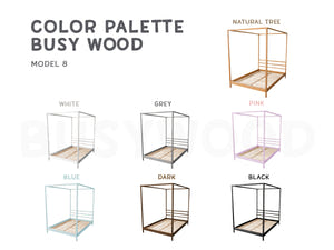 Teen bed with Legs&Slats Twin, Full and Queen size frame bed (Model 8)