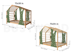 Monkey Climbing Bed for Toddlers with Legs & Slats