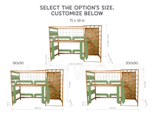 Eco-Friendly Montessori Jungle Bed - Bunk Bed with Optional Table & Drawers