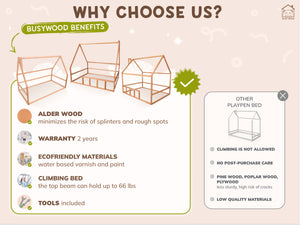 Floor bed for climbing Montessori bed (Model 1)