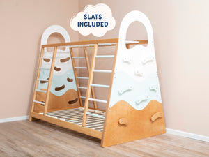 Montessori wood Gym Bed Wave