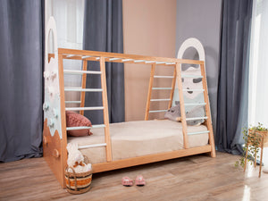 Montessori wood Gym Bed Wave