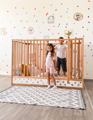 Toddler Floor Bed with Extra-High 50-Inch Rails (Oasis XL Bed)