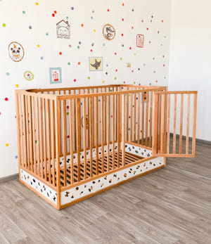 Toddler Floor Bed with Extra-High 50-Inch Rails (Oasis XL Bed)