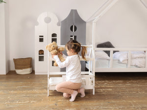 Hand Made Wooden Doll Bed