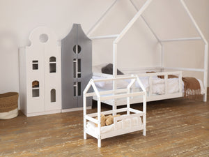 Hand Made Wooden Doll Bed