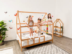 House Bed for Kids with Legs – Montessori Style Wooden Frame (Model 2)