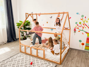 Twin bed kids - Montessori Climbing Frame - Canopy Bed (Model 2)
