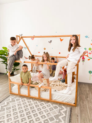 Twin bed kids - Montessori Climbing Frame - Canopy Bed (Model 2)