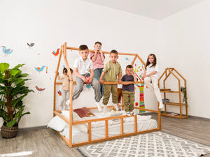 Twin bed kids - Montessori Climbing Frame - Canopy Bed (Model 2)