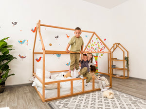Twin bed kids - Montessori Climbing Frame - Canopy Bed (Model 2)