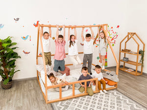 Floor bed for toddlers - Montessori house bed  - Twin bed kids - Climbing bed (Model 1)