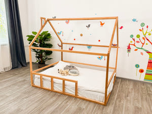 Twin bed kids - Montessori Climbing Frame - Canopy Bed (Model 2)