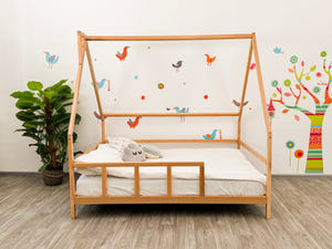Twin bed kids - House Bed Frame with Legs- Wooden Loft Toddler Bed (Model 1)